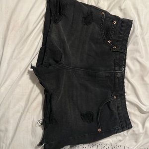 Black jean shorts